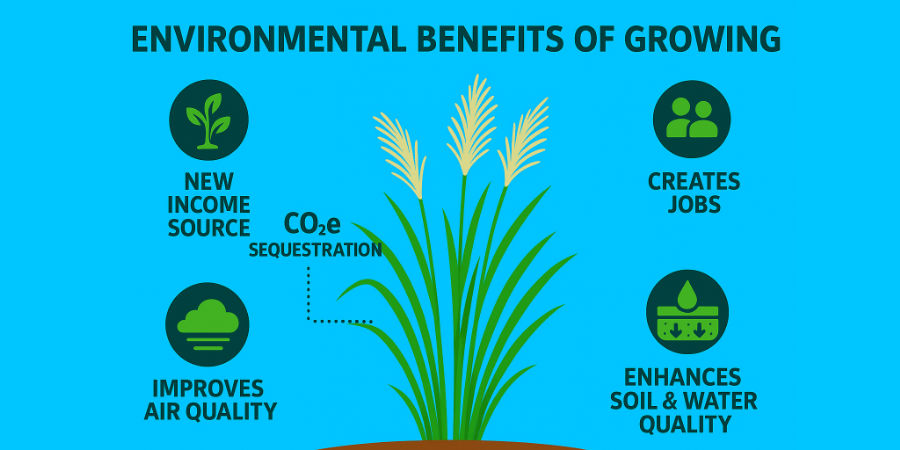 Miscanthus x giganteus as a means to sequester Carbon, provide healthy soils and water